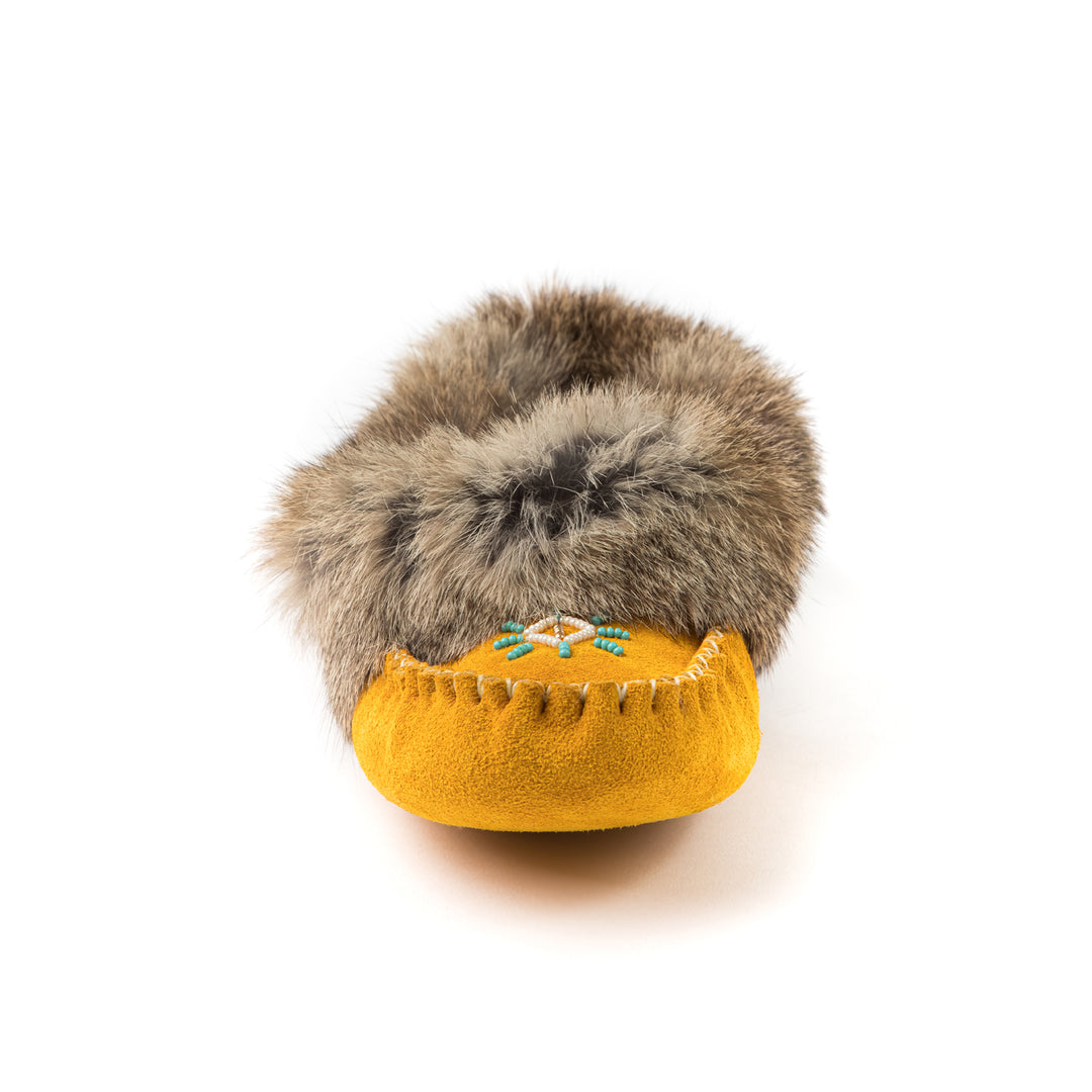 Mocassin femme en suède avec frange de lapin Tänionnienha&