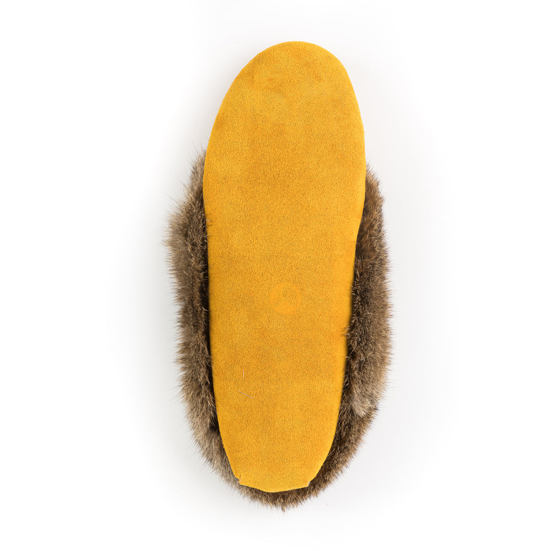 Mocassin femme en suède avec frange de lapin Tänionnienha&