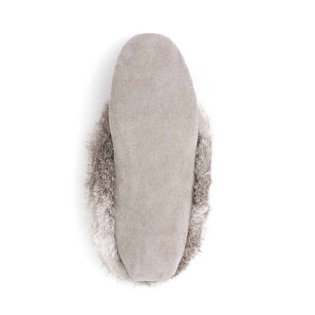 Mocassin femme en suède avec frange de lapin Tänionnienha&